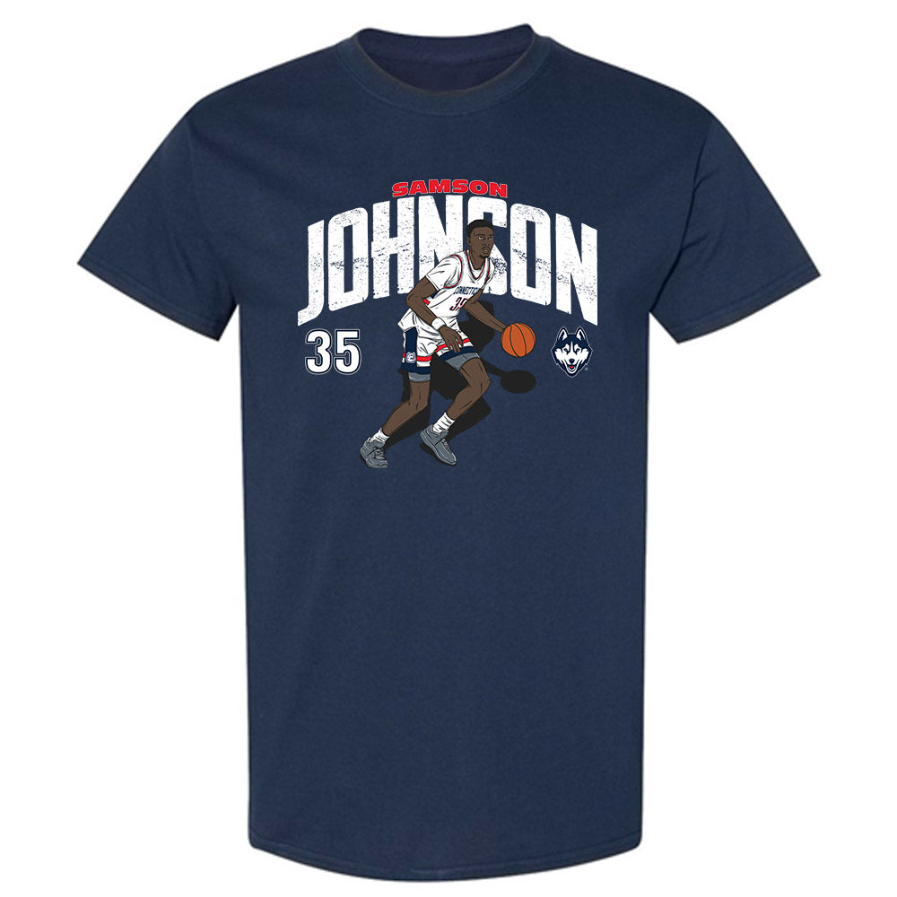 UConn - NCAA Men's Basketball : Samson Johnson - T-Shirt-0