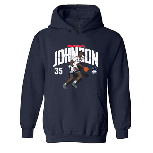 UConn - NCAA Men's Basketball : Samson Johnson - Individual Caricature Hooded Sweatshirt-0