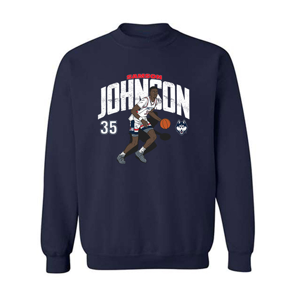 UConn - NCAA Men's Basketball : Samson Johnson - Crewneck Sweatshirt-0