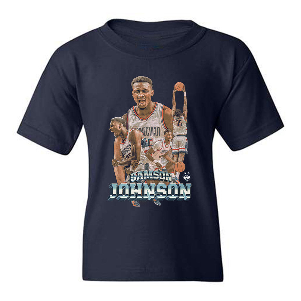 UConn - NCAA Men's Basketball : Samson Johnson - Youth T-Shirt-0