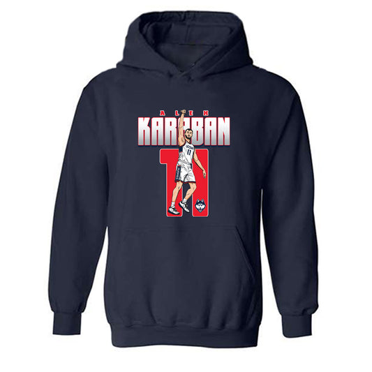 UConn - NCAA Men's Basketball : Alex Karaban - Individual Caricature Hooded Sweatshirt-0
