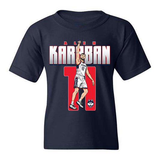 UConn - NCAA Men's Basketball : Alex Karaban - Youth T-Shirt-0