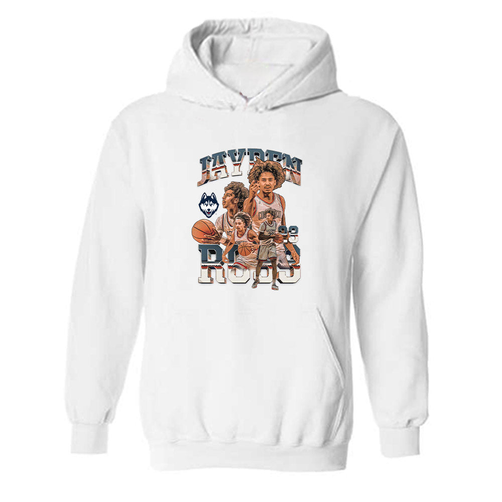 UConn - NCAA Men's Basketball : Jayden Ross - Player Collage Hooded Sweatshirt-0