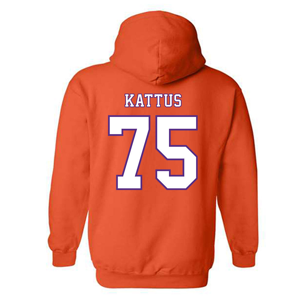 Clemson - NCAA Football : Tucker Kattus - Replica Shersey Hooded Sweatshirt-1