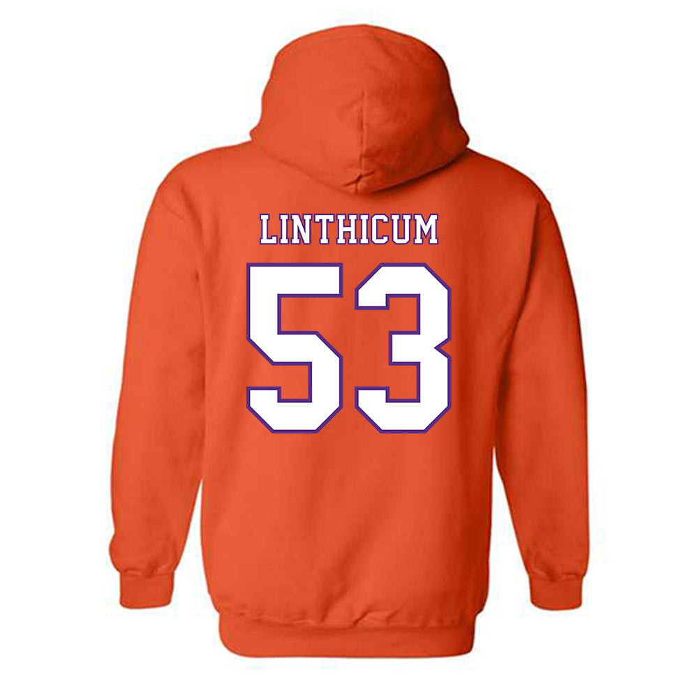 Clemson - NCAA Football : Ryan Linthicum - Replica Shersey Hooded Sweatshirt-1