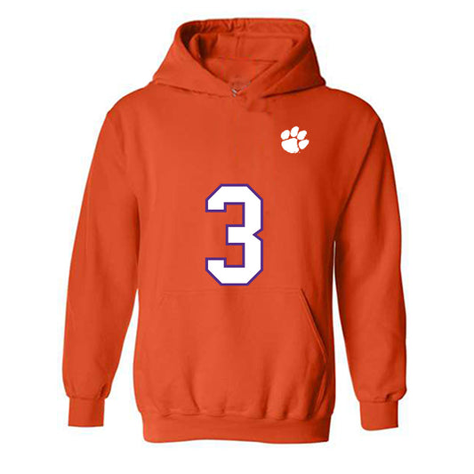 Clemson - NCAA Football : Elliot Washington II - Replica Shersey Hooded Sweatshirt-0