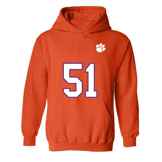 Clemson - NCAA Football : Gavin Blanchard - Replica Shersey Hooded Sweatshirt-0