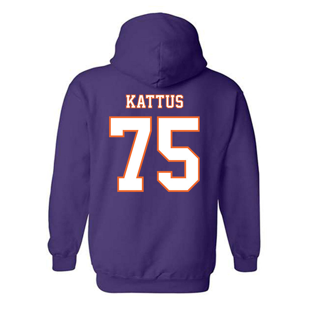 Clemson - NCAA Football : Tucker Kattus - Replica Shersey Hooded Sweatshirt-1