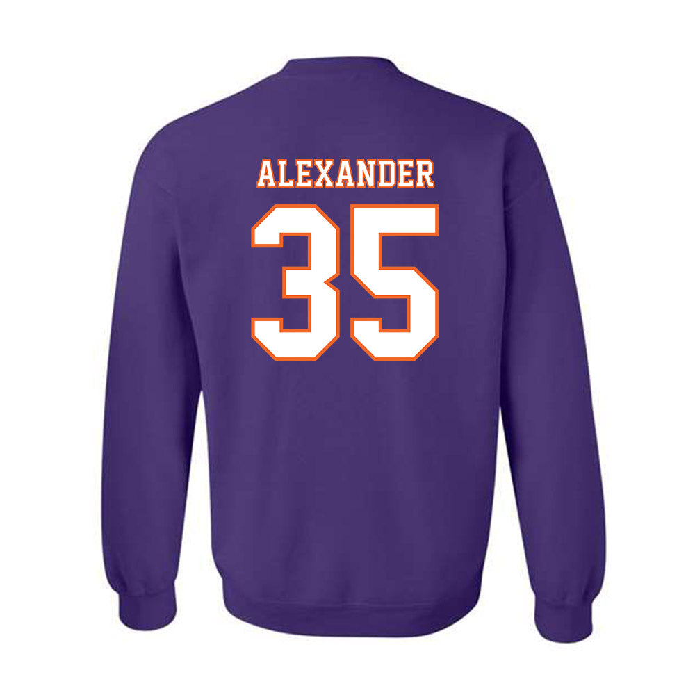 Clemson - NCAA Football : Jeremiah Alexander - Replica Shersey Crewneck Sweatshirt-1