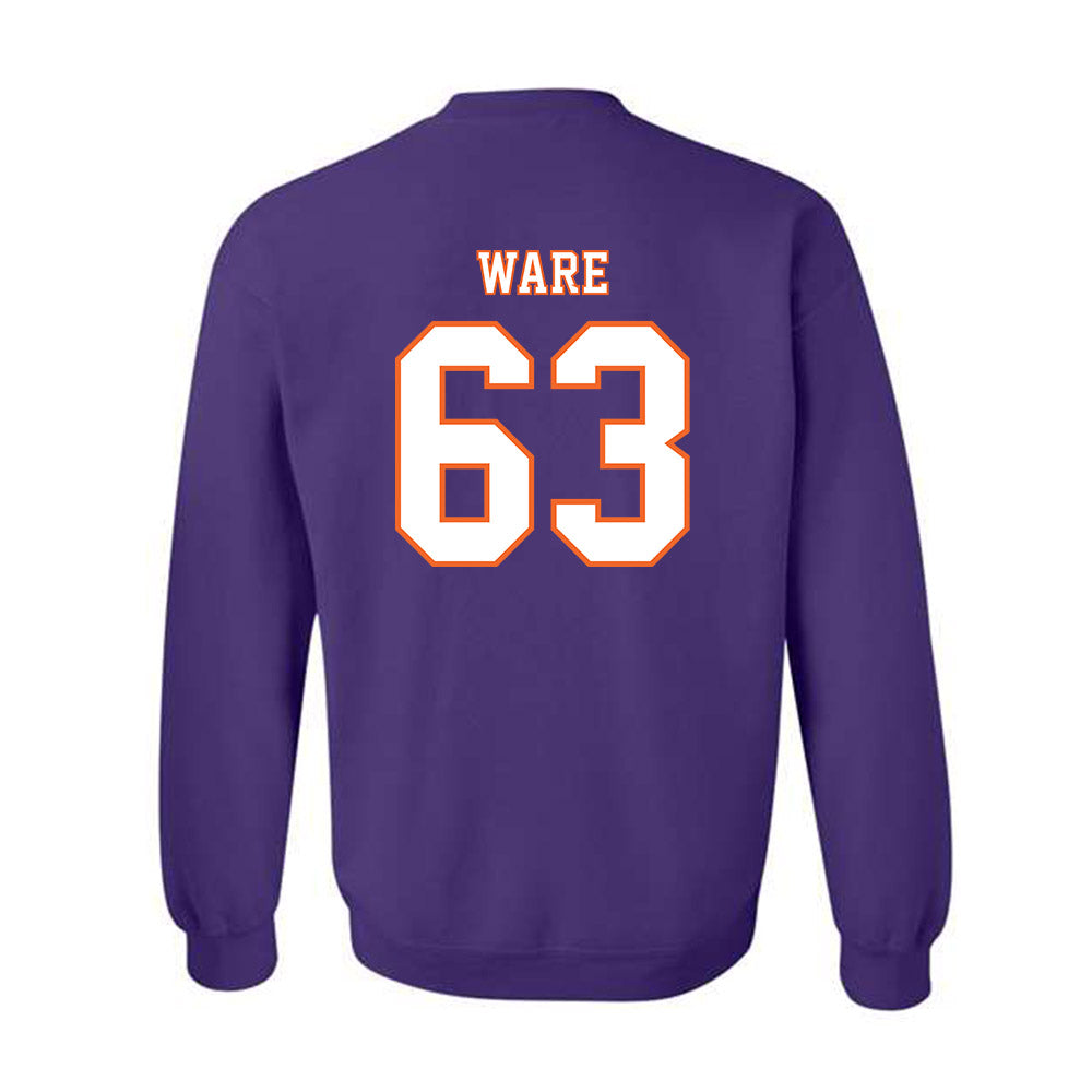 Clemson - NCAA Football : Easton Ware - Replica Shersey Crewneck Sweatshirt-1