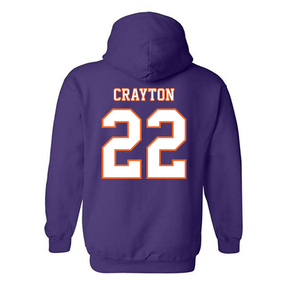 Clemson - NCAA Football : Dee Crayton - Replica Shersey Hooded Sweatshirt-1