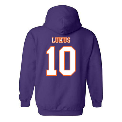 Clemson - NCAA Football : Jeadyn Lukus - Replica Shersey Hooded Sweatshirt-1