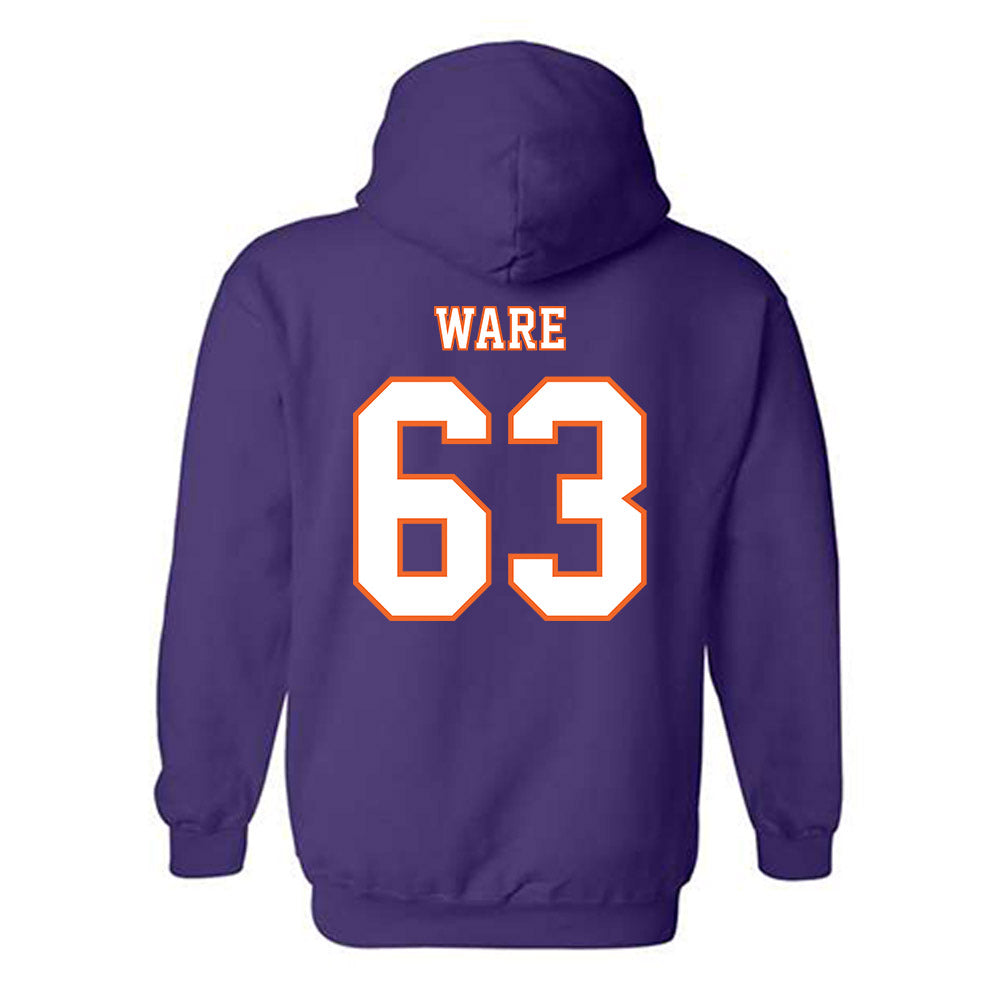 Clemson - NCAA Football : Easton Ware - Replica Shersey Hooded Sweatshirt-1