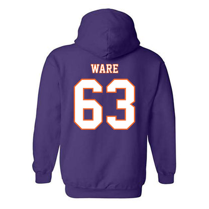 Clemson - NCAA Football : Easton Ware - Replica Shersey Hooded Sweatshirt-1