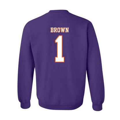 Clemson - NCAA Football : Max Brown - Replica Shersey Crewneck Sweatshirt-1