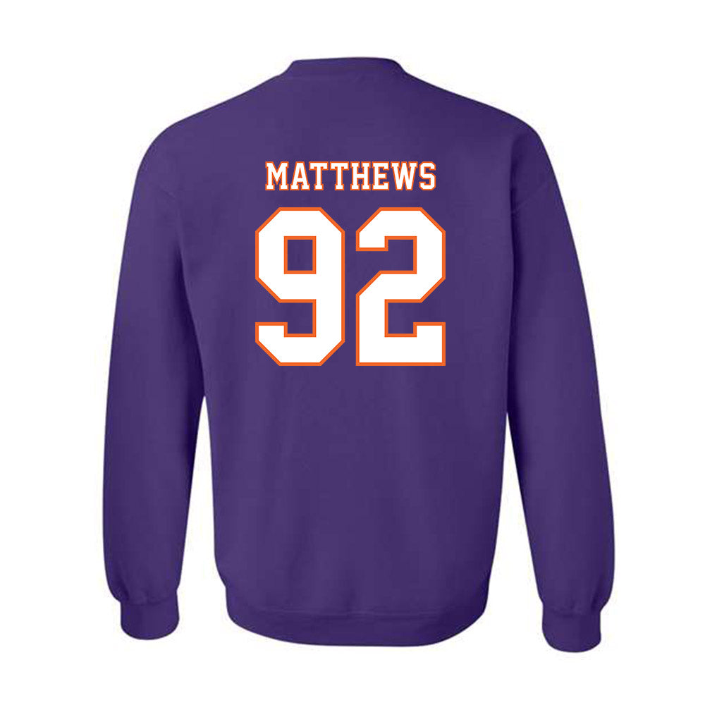 Clemson - NCAA Football : Levi Matthews - Replica Shersey Crewneck Sweatshirt-1