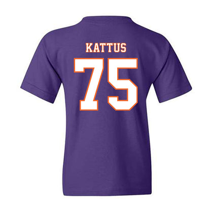 Clemson - NCAA Football : Tucker Kattus - Replica Shersey Youth T-Shirt-1