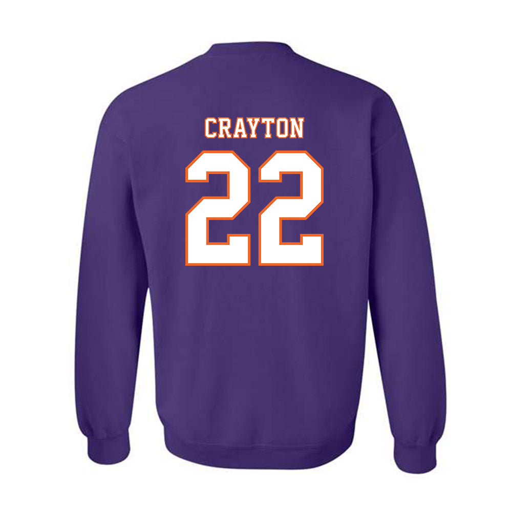 Clemson - NCAA Football : Dee Crayton - Replica Shersey Crewneck Sweatshirt-1