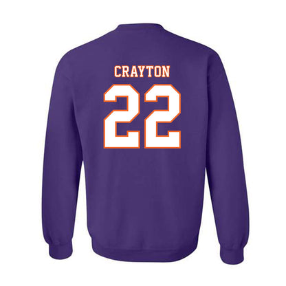 Clemson - NCAA Football : Dee Crayton - Replica Shersey Crewneck Sweatshirt-1