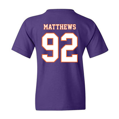 Clemson - NCAA Football : Levi Matthews - Replica Shersey Youth T-Shirt-1