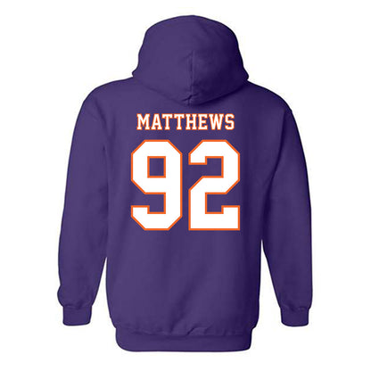 Clemson - NCAA Football : Levi Matthews - Replica Shersey Hooded Sweatshirt-1