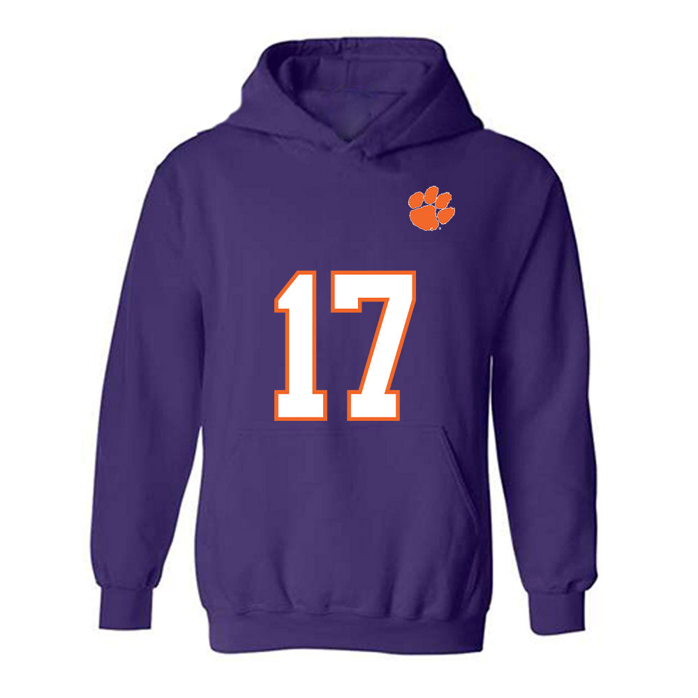 Clemson - NCAA Football : Christopher Vizzina - Replica Shersey Hooded Sweatshirt-0