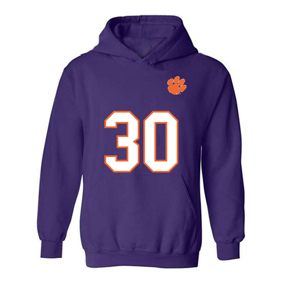 Clemson - NCAA Football : Kylen Webb - Replica Shersey Hooded Sweatshirt-0