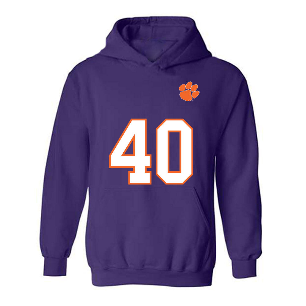 Clemson - NCAA Football : Brodey Conn - Replica Shersey Hooded Sweatshirt-0