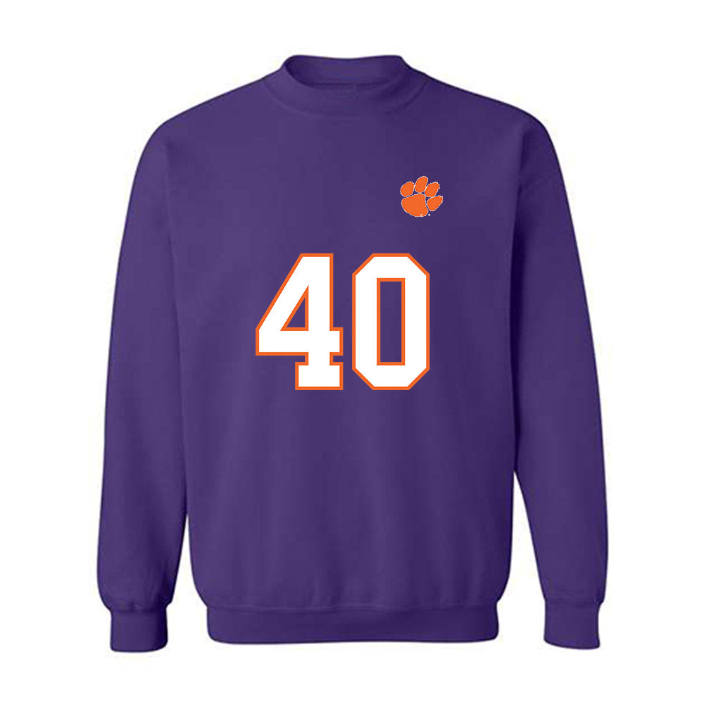 Clemson - NCAA Football : Brodey Conn - Replica Shersey Crewneck Sweatshirt-0
