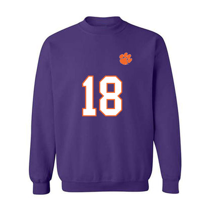 Clemson - NCAA Football : Ian Schieffelin - Replica Shersey Crewneck Sweatshirt-0