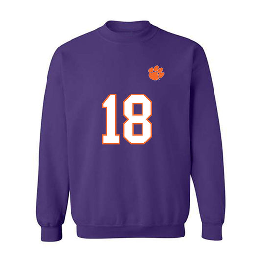 Clemson - NCAA Football : Ian Schieffelin - Replica Shersey Crewneck Sweatshirt-0
