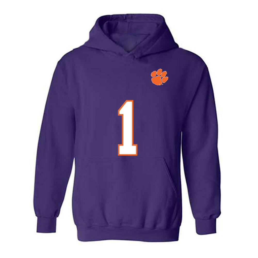 Clemson - NCAA Football : Max Brown - Replica Shersey Hooded Sweatshirt-0