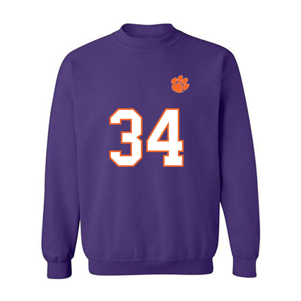Clemson - NCAA Football : Max Wilson - Replica Shersey Crewneck Sweatshirt-0