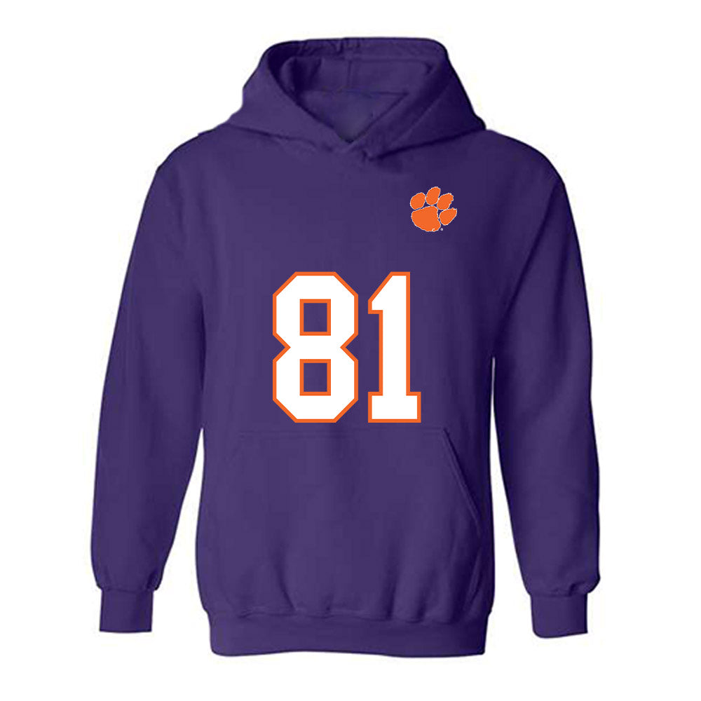 Clemson - NCAA Football : Nolan Hauser - Replica Shersey Hooded Sweatshirt-0