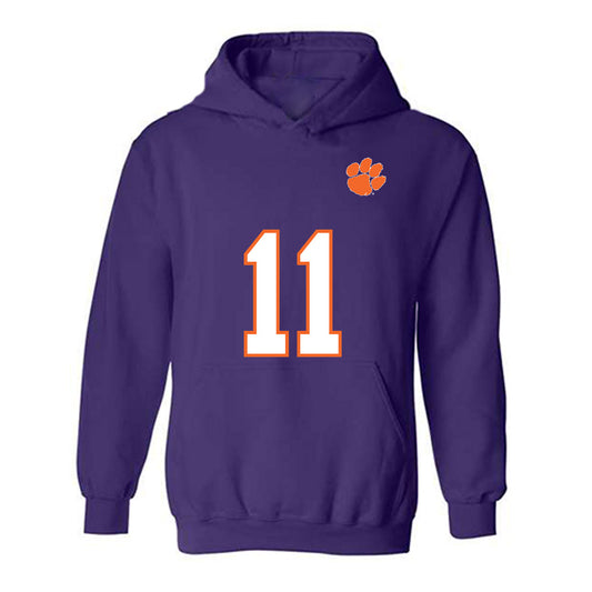 Clemson - NCAA Football : Peter Woods - Replica Shersey Hooded Sweatshirt-0