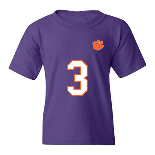 Clemson - NCAA Football : Elliot Washington II - Replica Shersey Youth T-Shirt-0