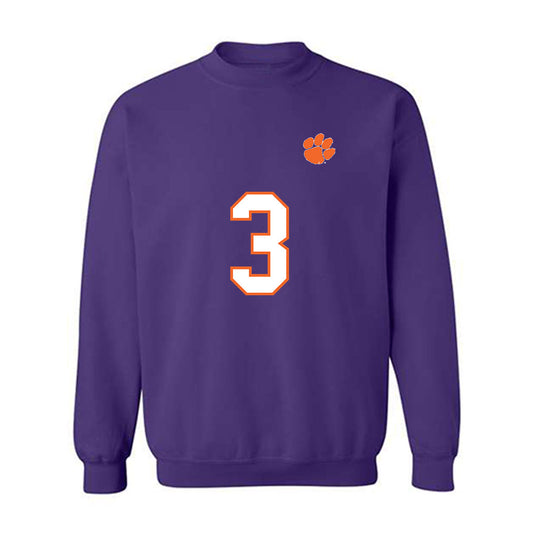 Clemson - NCAA Football : Elliot Washington II - Replica Shersey Crewneck Sweatshirt-0