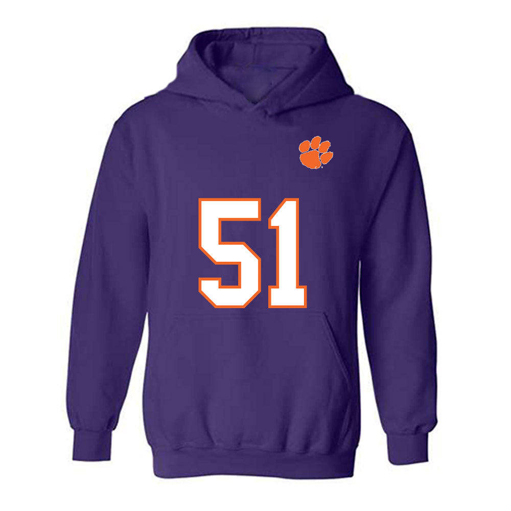 Clemson - NCAA Football : Gavin Blanchard - Replica Shersey Hooded Sweatshirt-0