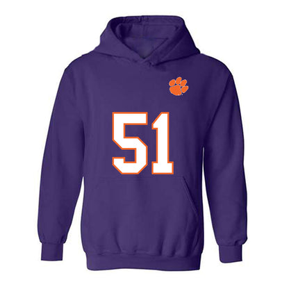 Clemson - NCAA Football : Gavin Blanchard - Replica Shersey Hooded Sweatshirt-0