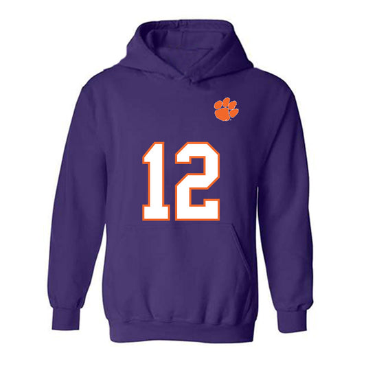 Clemson - NCAA Football : Bryant Wesco Jr - Replica Shersey Hooded Sweatshirt