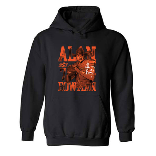 Oklahoma State - NCAA Football : Alan Bowman - Caricature Hooded Sweatshirt