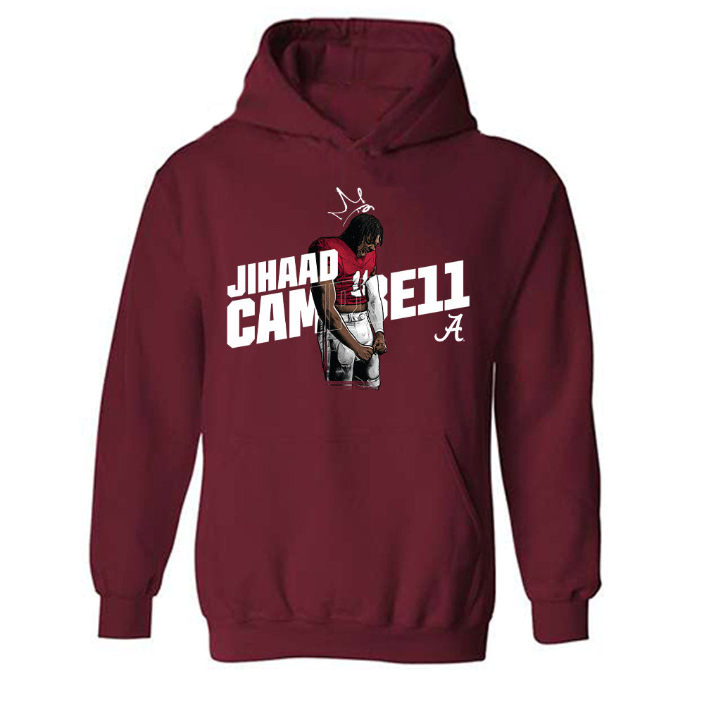 Alabama - NCAA Football : Jihaad Campbell - Individual Caricature Hooded Sweatshirt