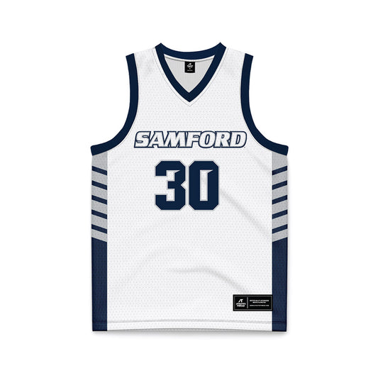 Samford - NCAA Men's Basketball : Owen LaRocca - 2024 White Basketball Jersey