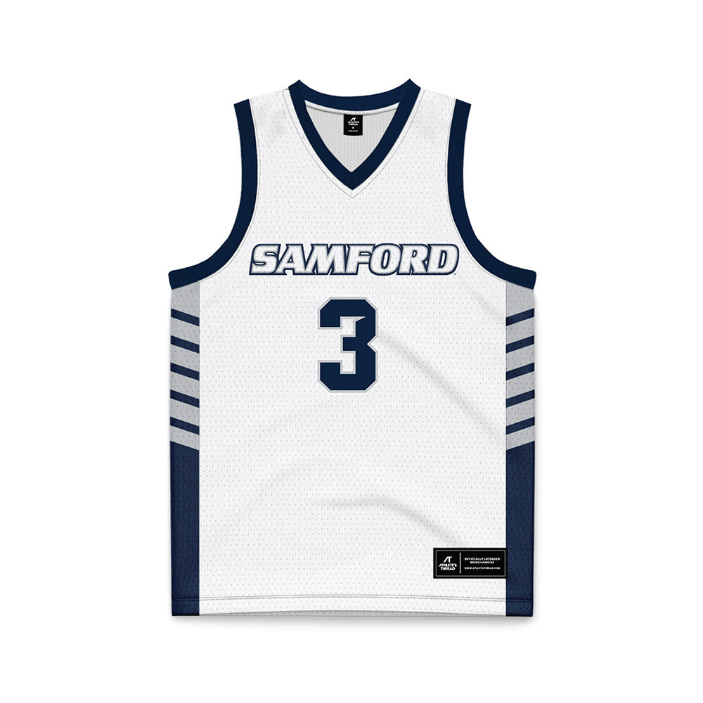 Samford - NCAA Men's Basketball : Trey Fort - 2024 White Basketball Jersey-0