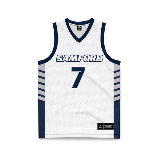 Samford - NCAA Men's Basketball : Paul Stramaglia - 2024 White Basketball Jersey