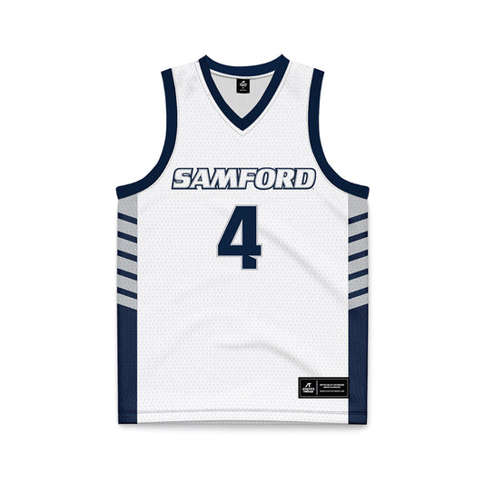 Samford - NCAA Men's Basketball : Judson Bjornstad - 2024 White Basketball Jersey-0