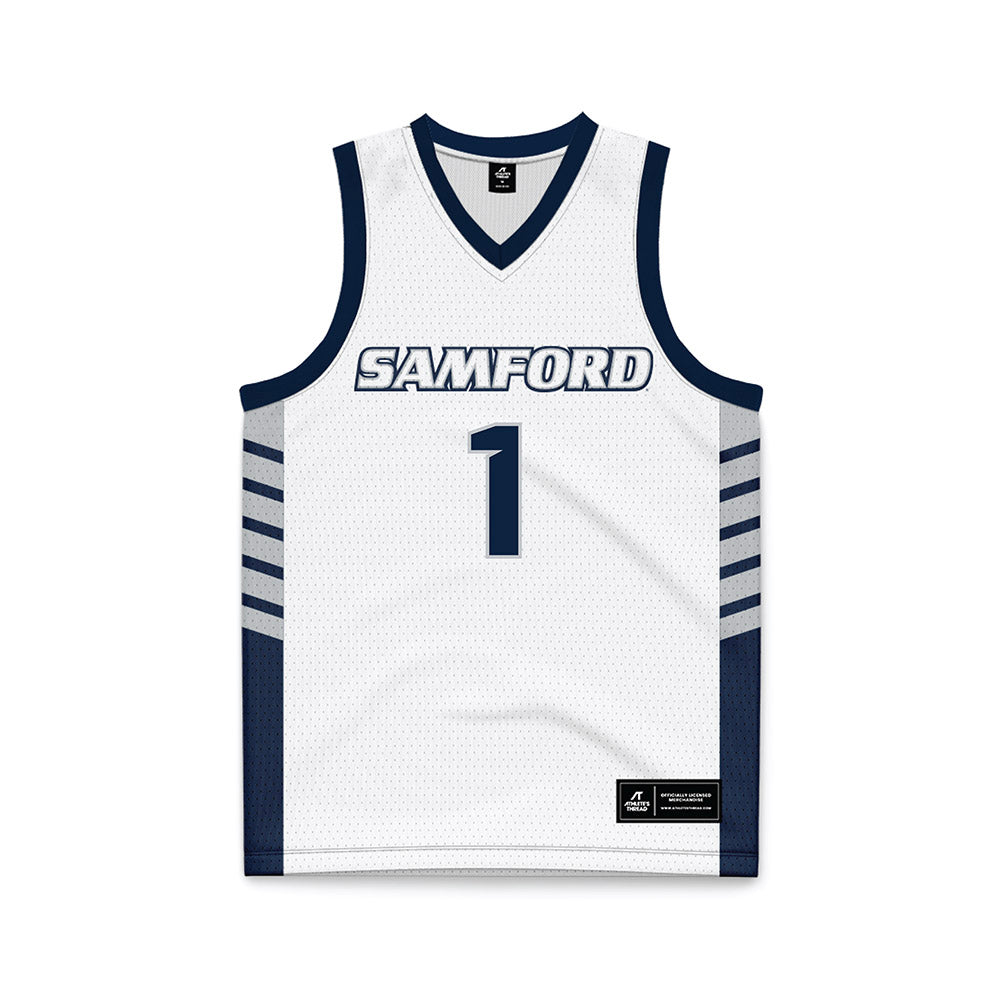 Samford - NCAA Men's Basketball : DaJion Humphrey - 2024 White Basketball Jersey-0