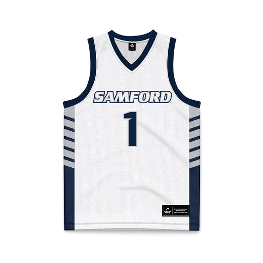 Samford - NCAA Men's Basketball : DaJion Humphrey - 2024 White Basketball Jersey-0