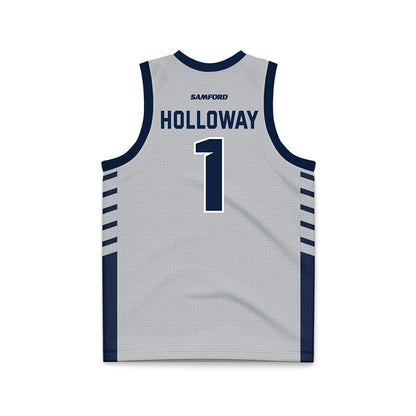 Samford - NCAA Men's Basketball : Joshua Holloway - 2024 Grey Basketball Jersey-1