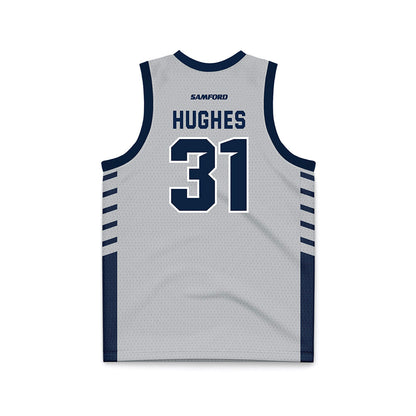 Samford - NCAA Men's Basketball : Joshua Hughes - 2024 Grey Basketball Jersey-1